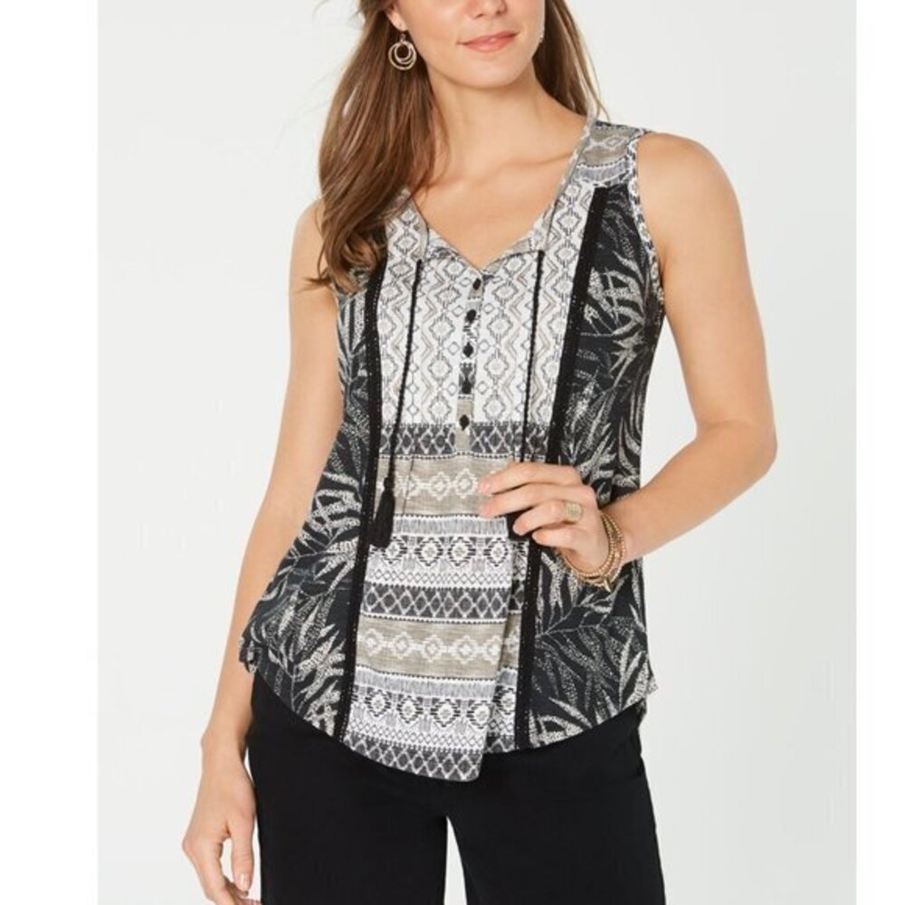 STYLE & CO Ikat Mix Petite Tank. PS, PM